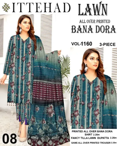 ITTEHAD 3 PCs Ladies Unstitched Lawn Premium Bana Dora 